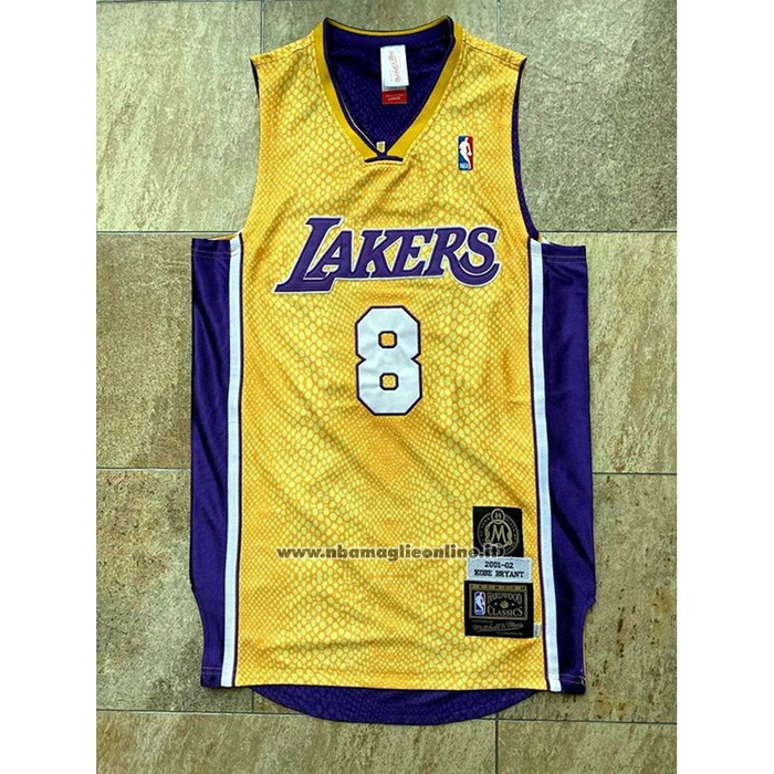 Maglia Los Angeles Lakers Kobe Bryant #8 Home Mitchell & Ness Or